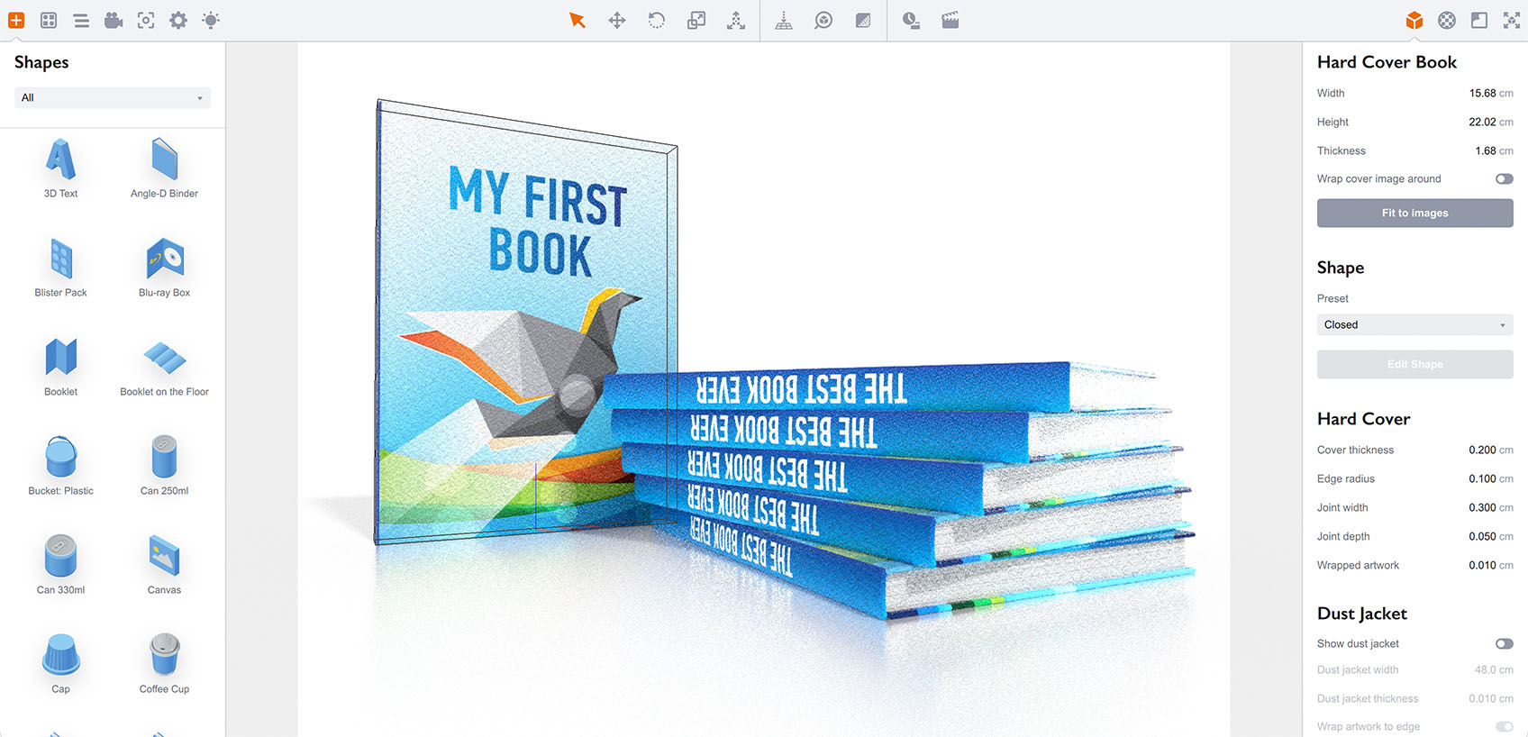 Трехмерная обложка книги, созданная в программе Boxshot