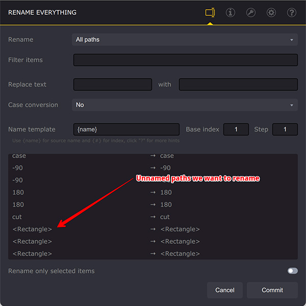 Renaming unnamed paths with Ai Toolbox