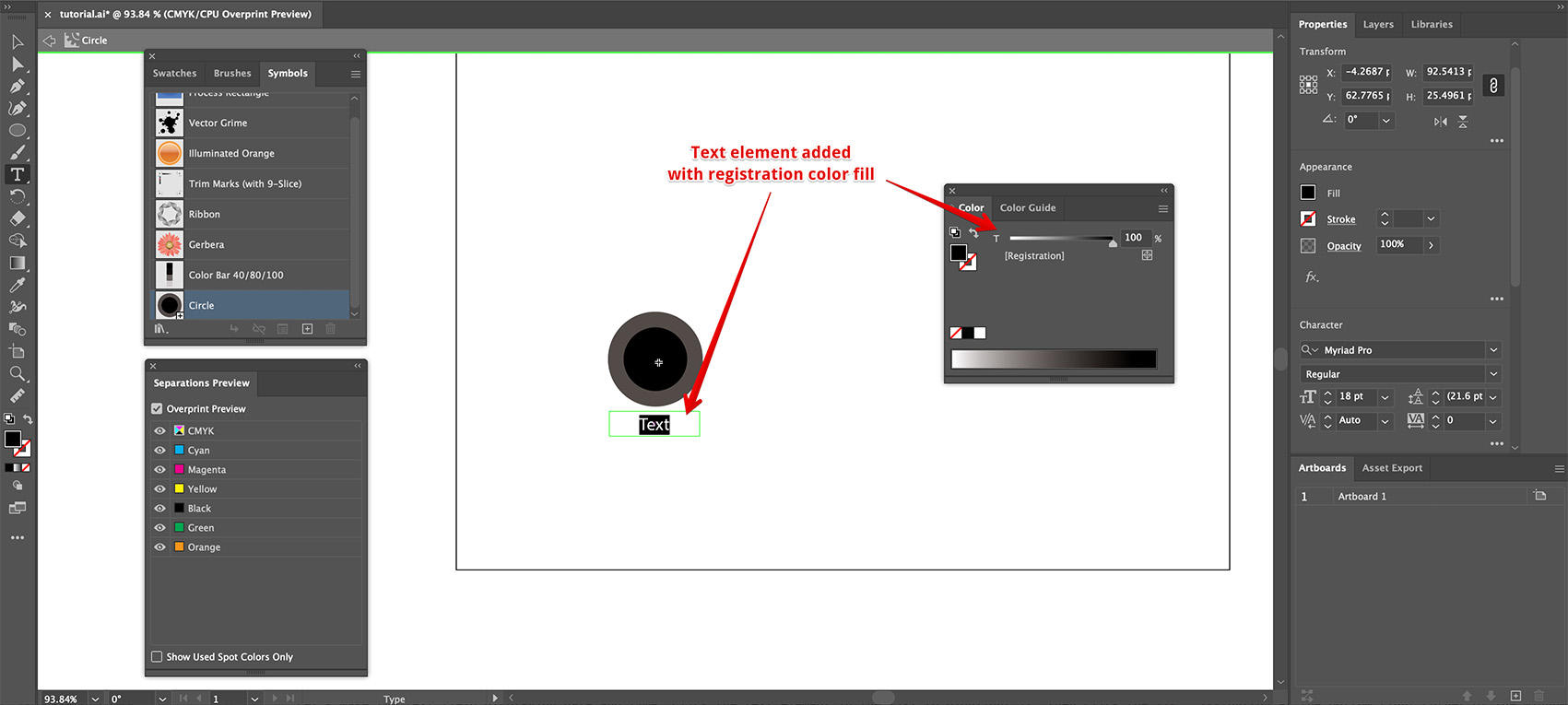 Adding text elements to color bar symbols