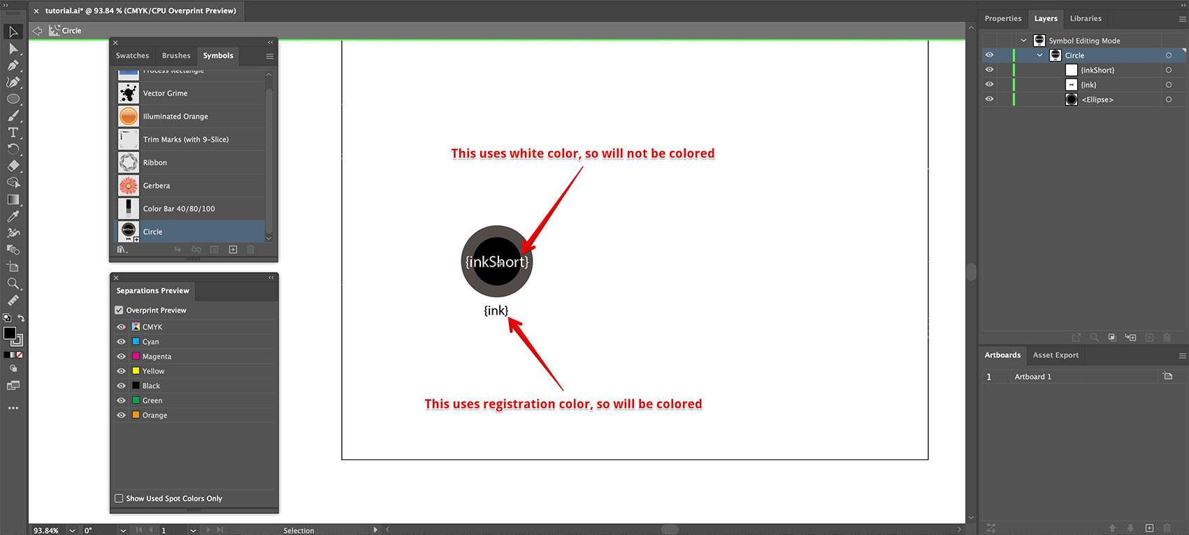 Getting ready to display ink names in color bars