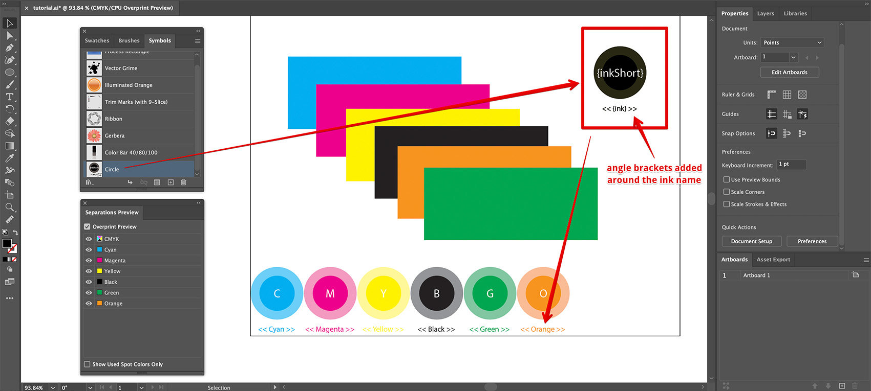 Advanced text usage for color bars