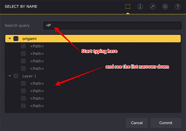 Filtering project tree in Ai Toolbox selection tool
