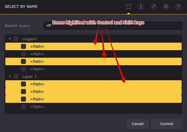 Highlighted items in Ai Toolbox selection tool