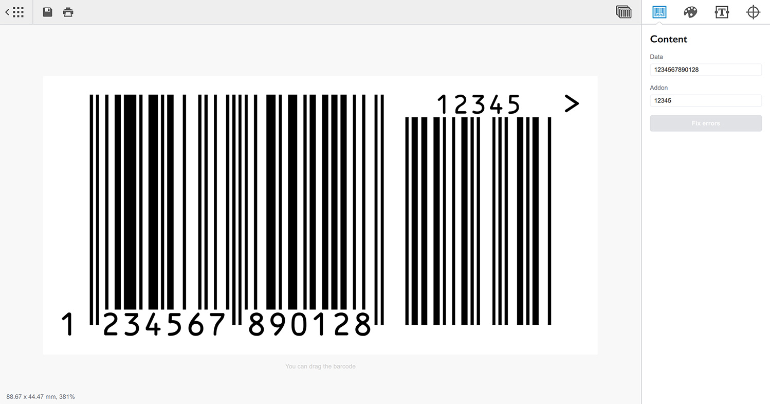 Приложение Barcode для создания штрих-кодов