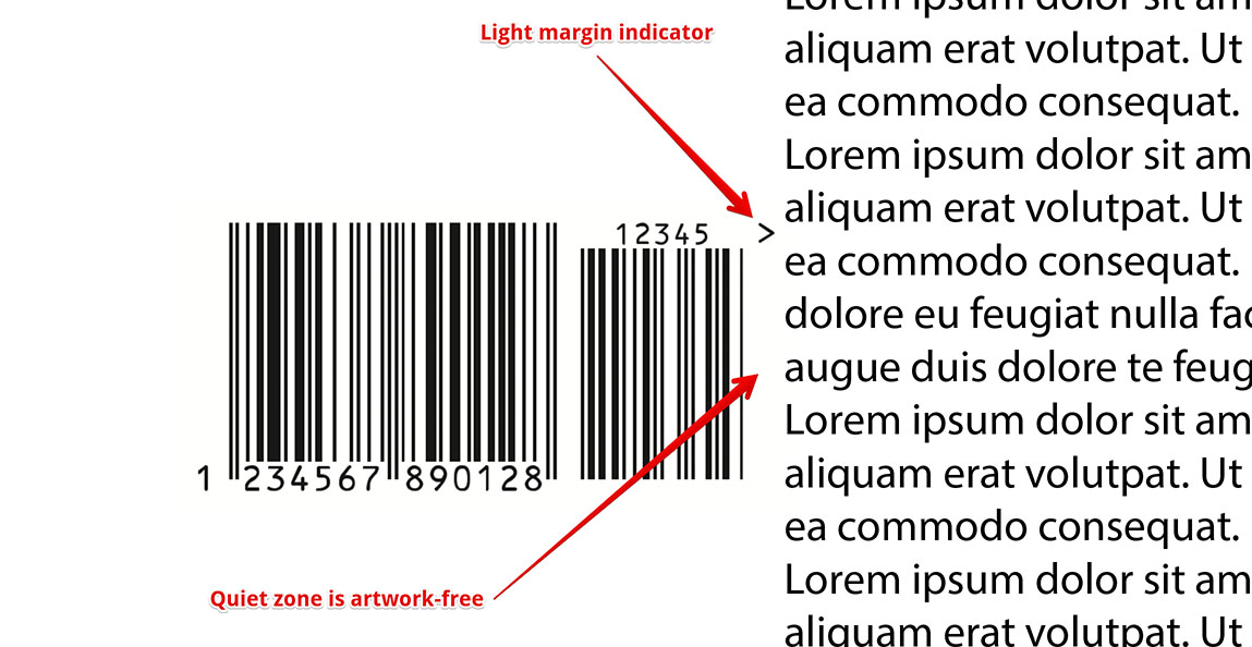Light margin indicator keeps artwork away of the quiet zone
