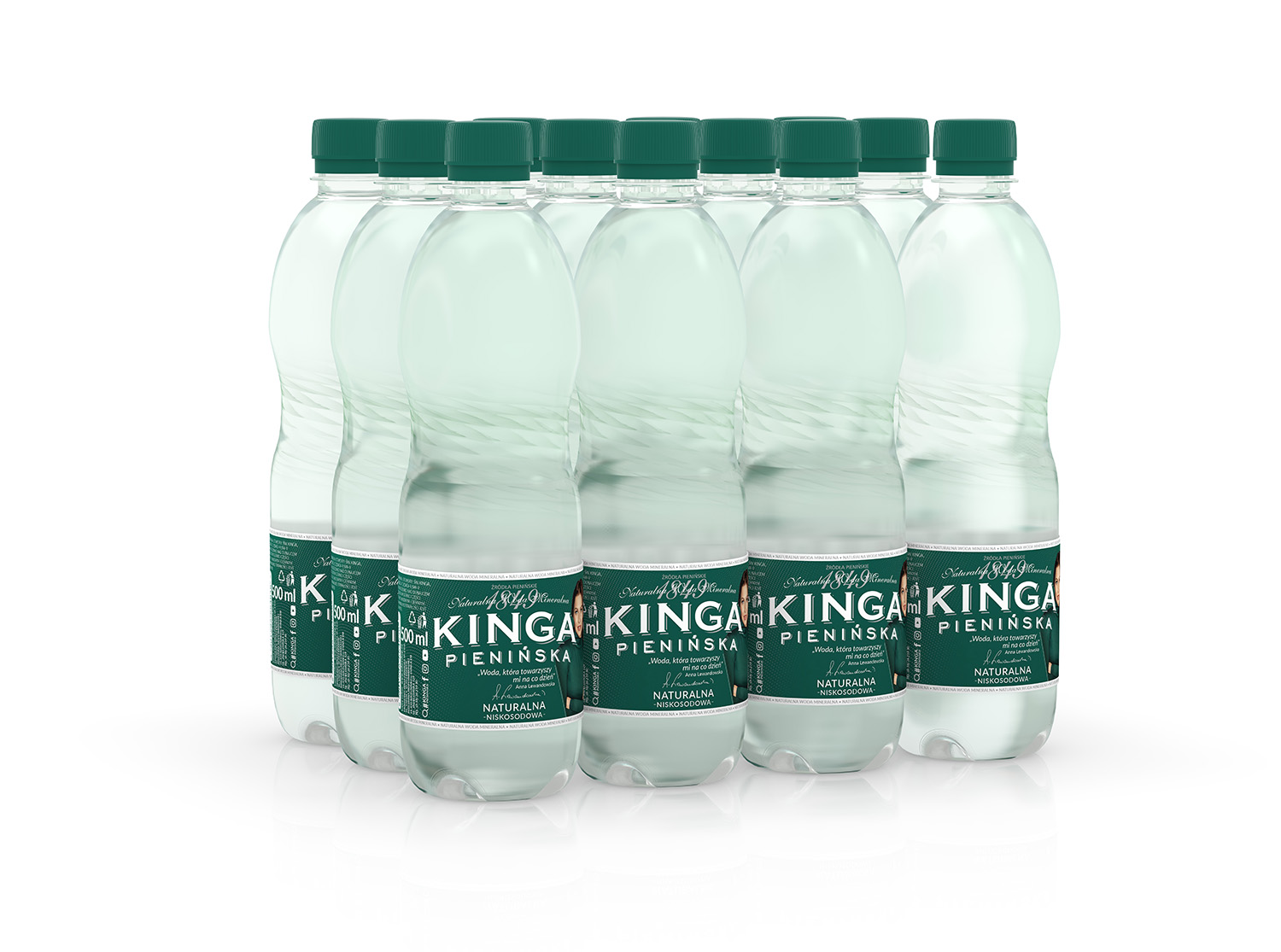 Бутылки с водой, отрендеренные в Boxshot