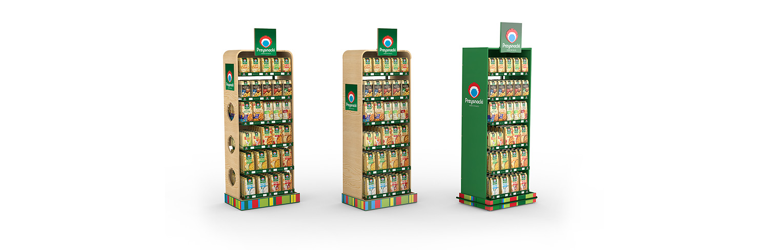 Торговые стойки, отрендеренные в Boxshot