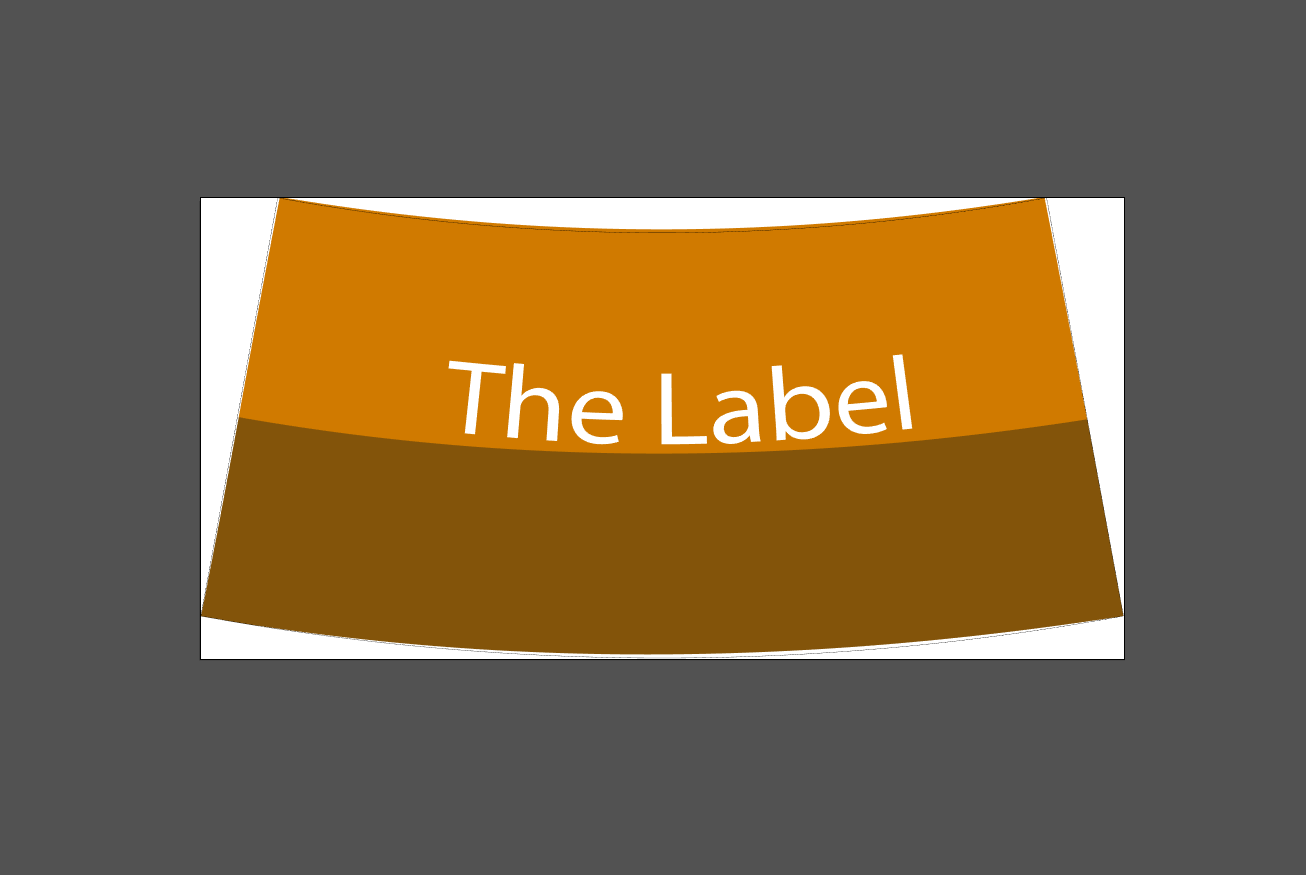 Distorted artwork for the conical label