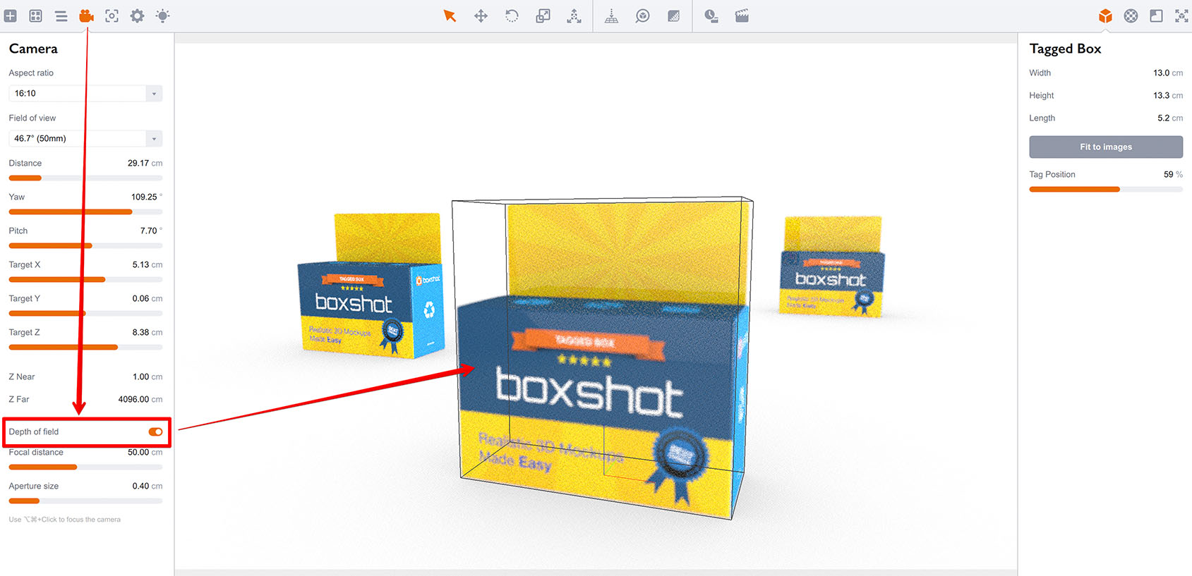 Depth of field enabled and the difference it makes