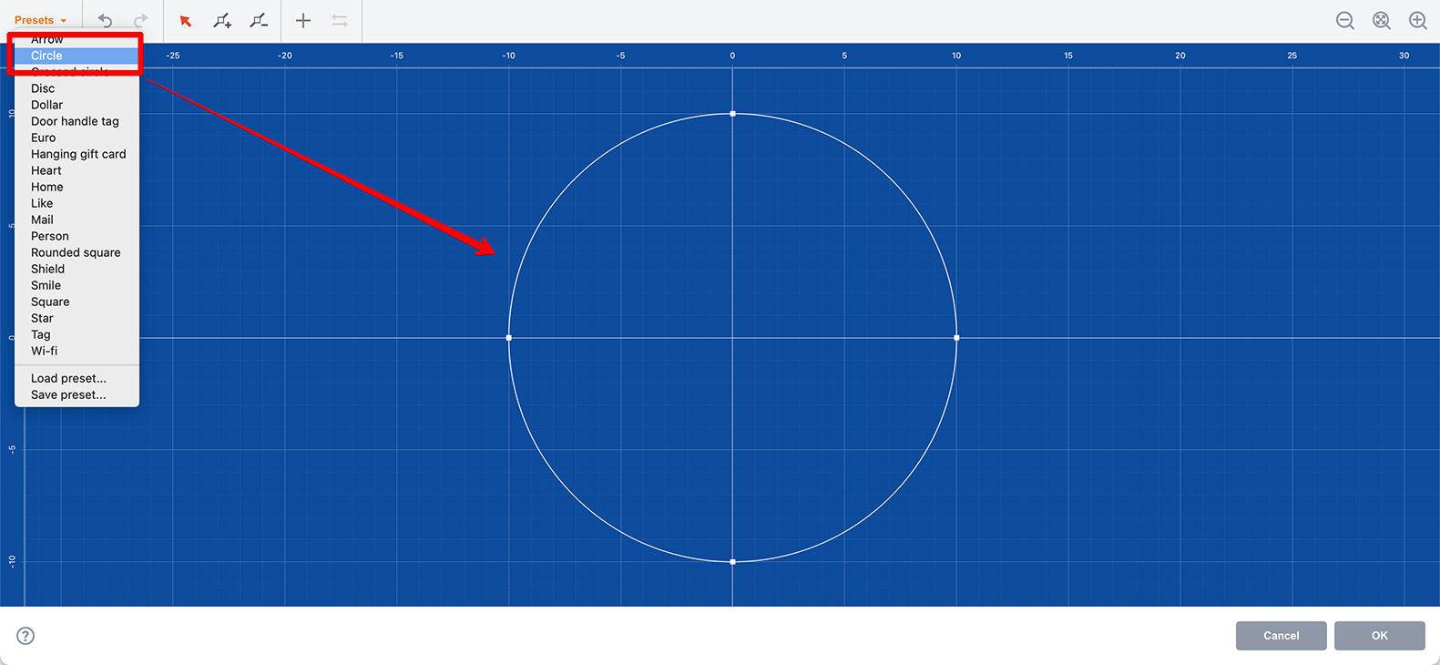 Starting with a simple shape in extrude editor