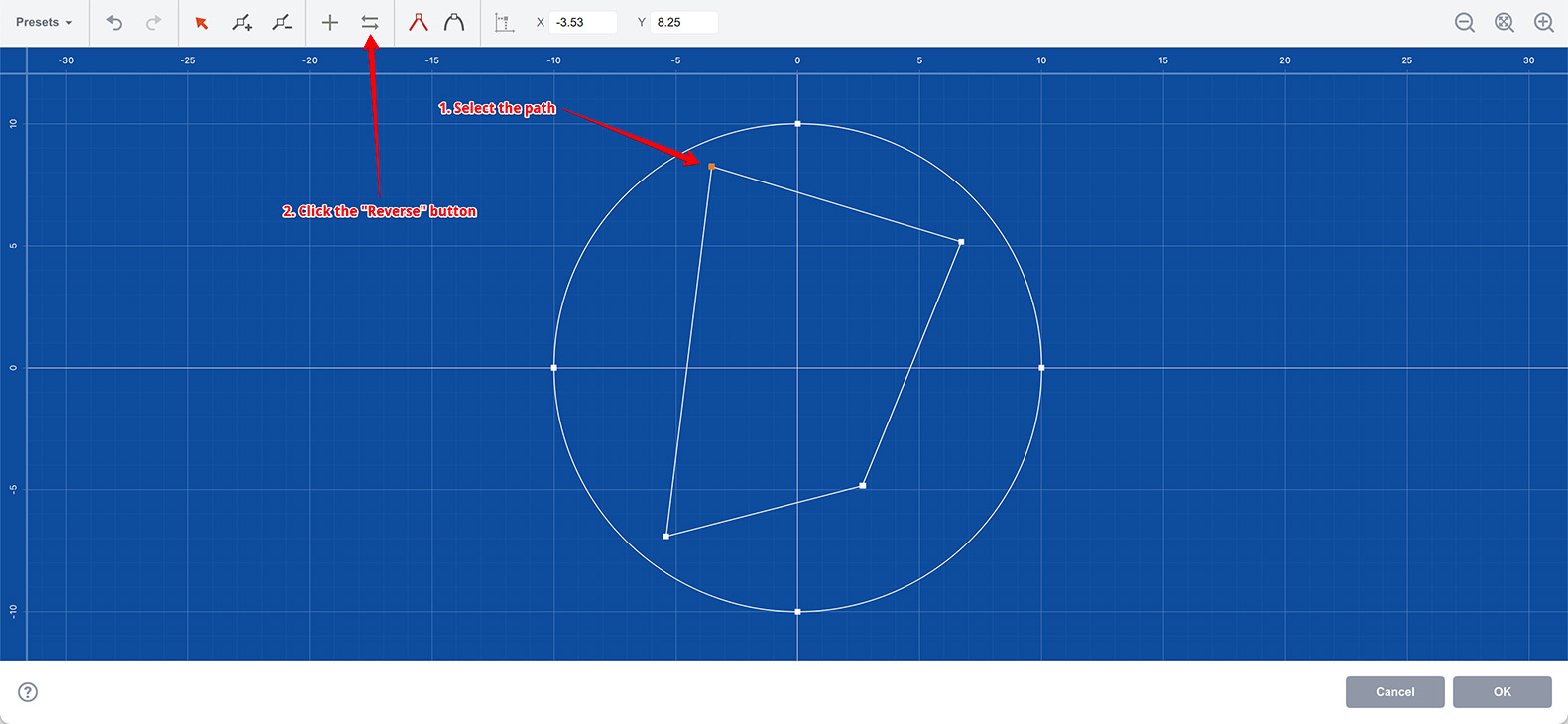 Reversing the inner path to fix the figure