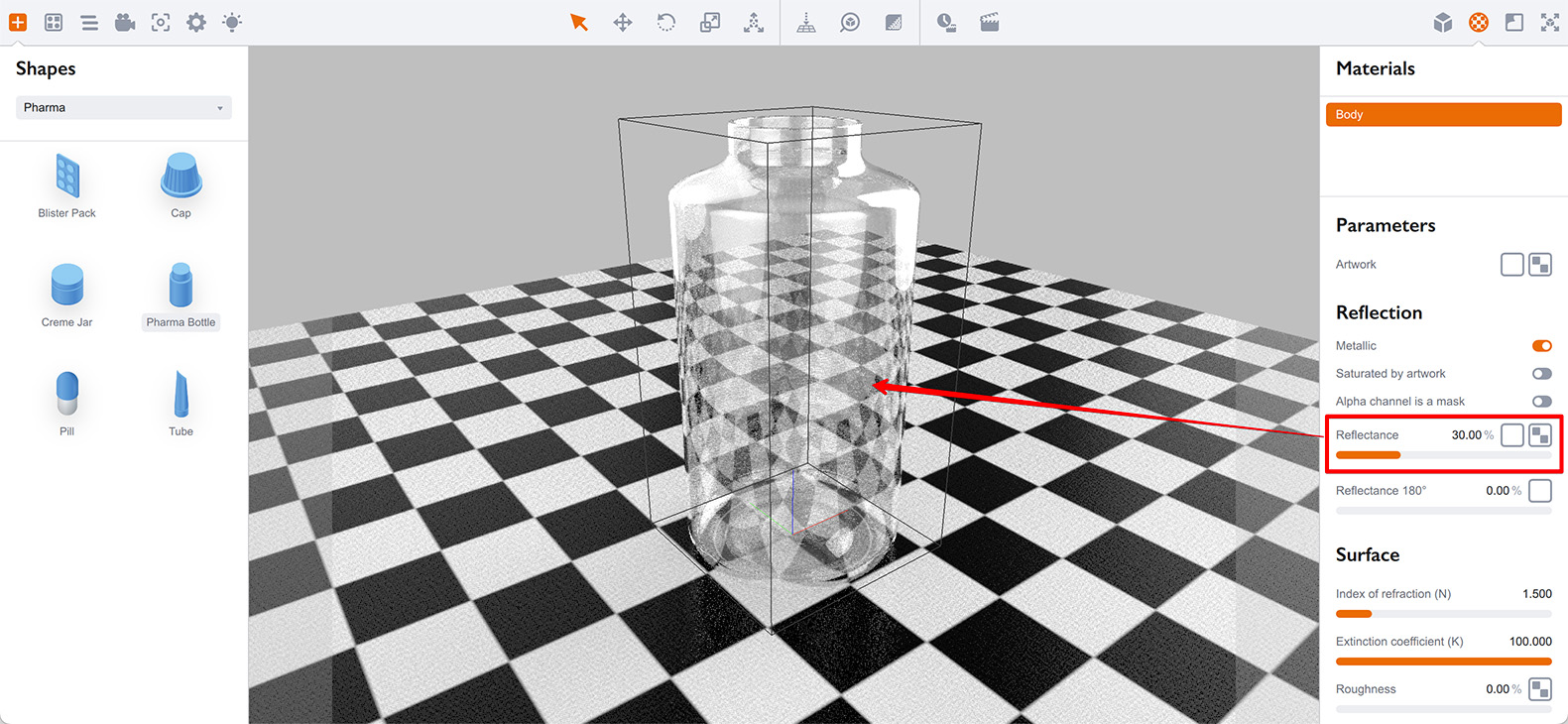 The bottle with 30% reflective material