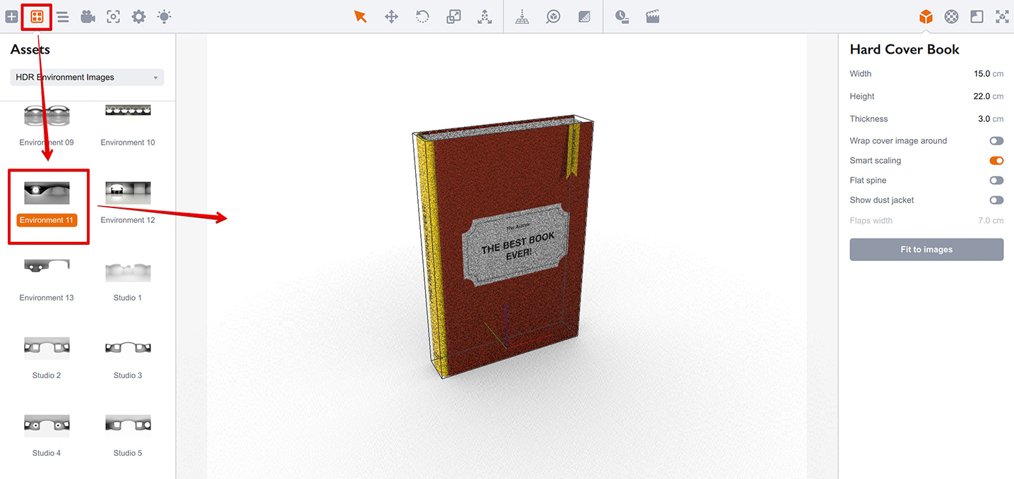 Another environment image loaded in Boxshot