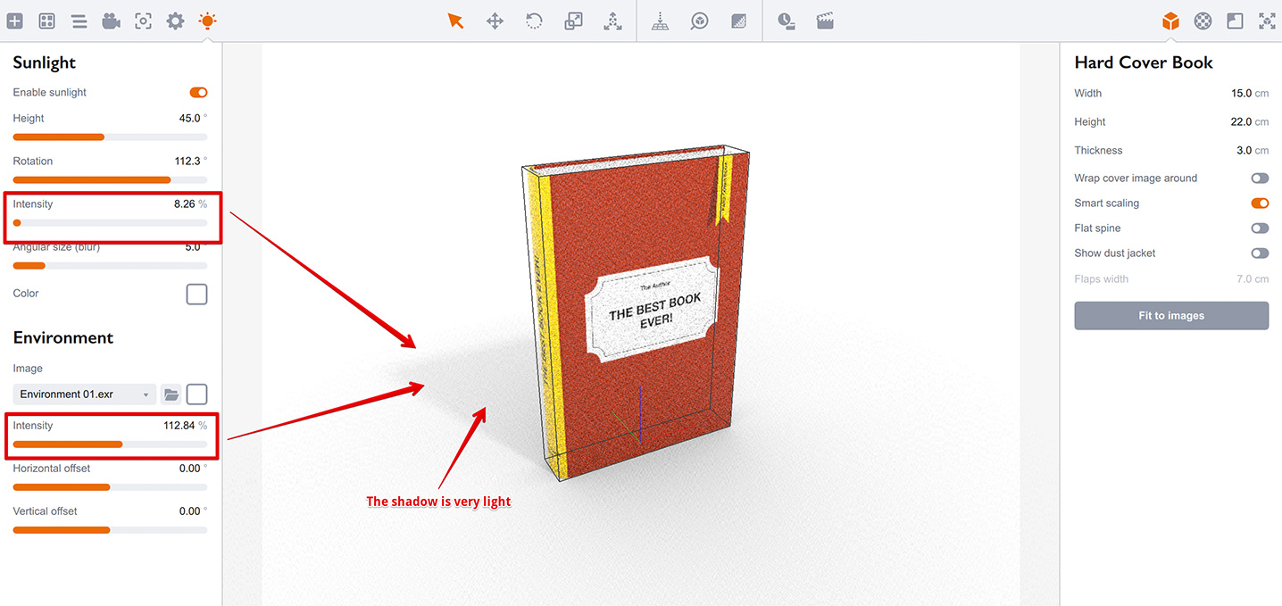 Very light shadow in Boxshot