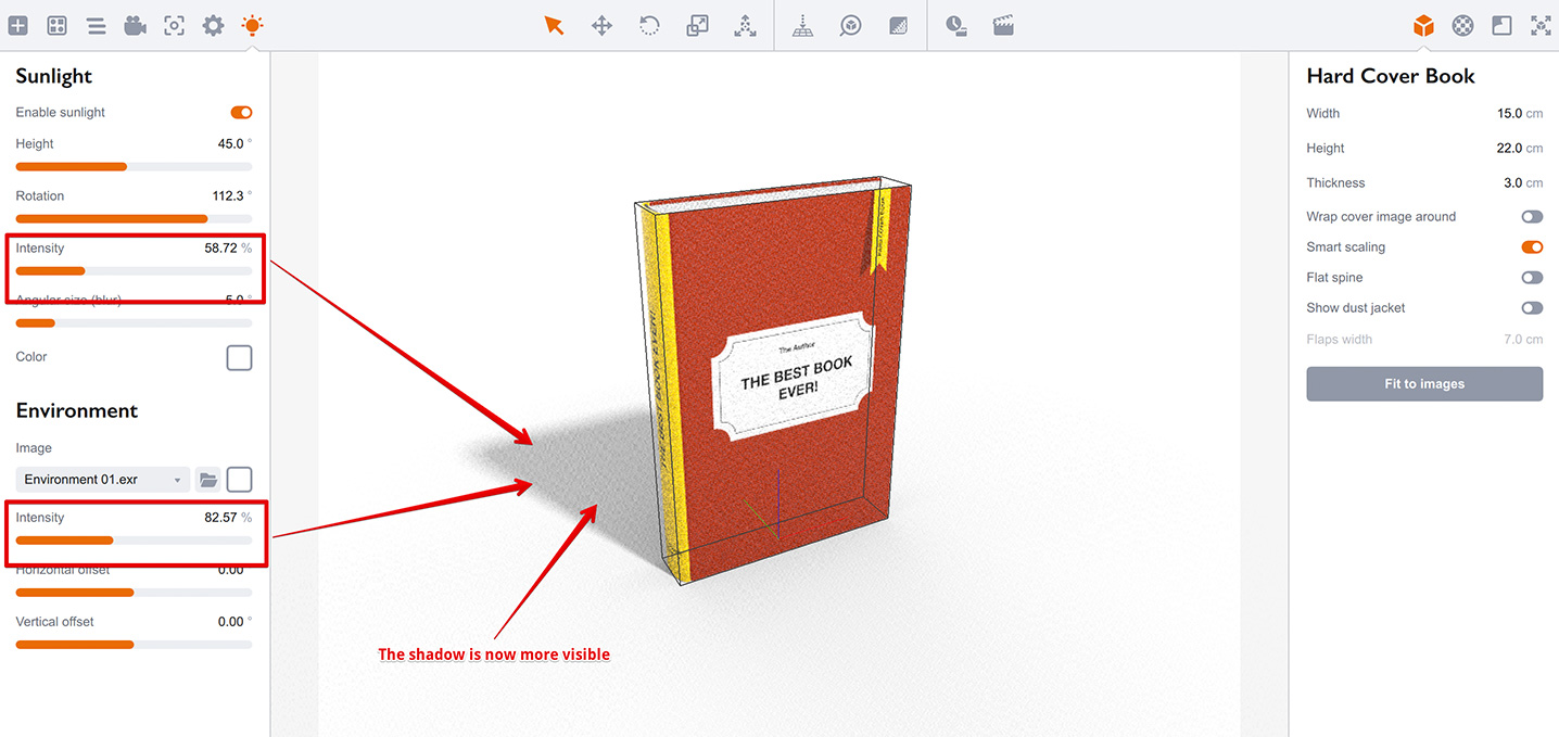 More visible shadow in Boxshot