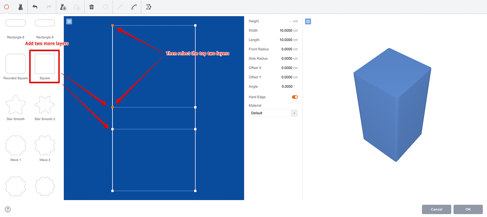 One more layer and selecting the top two