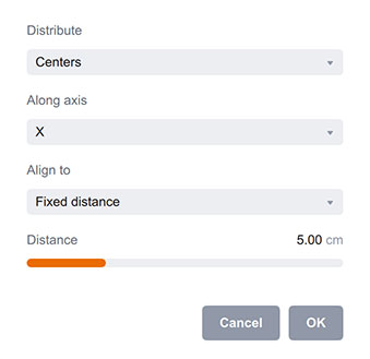 Интерфейс инструмента распределения