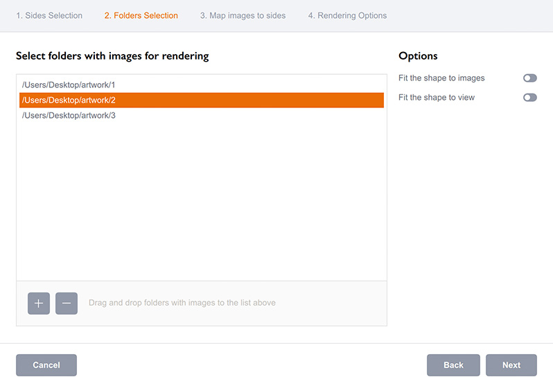 Загрузка папок с изображениями для пакетного рендеринга в Boxshot