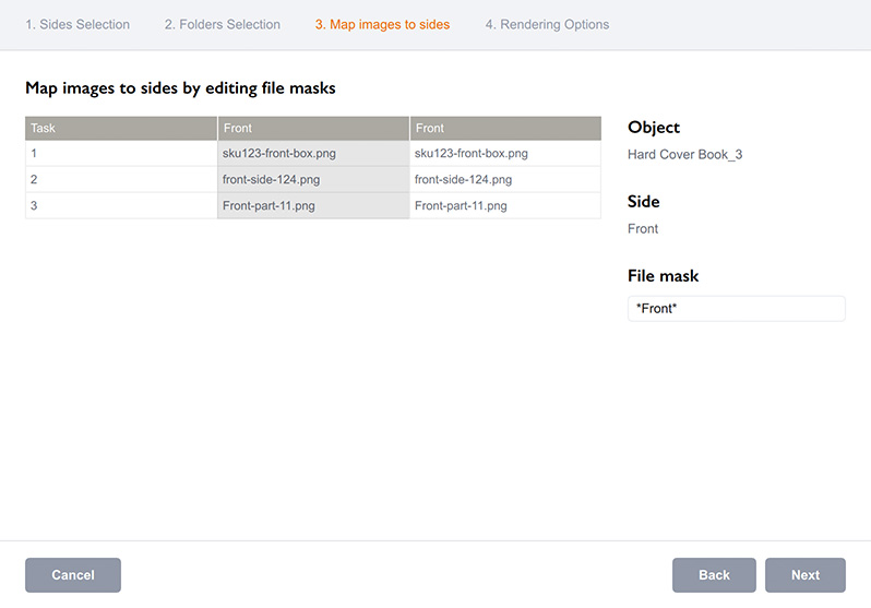 Назначение изображений сторонам для пакетного рендеринга в Boxshot