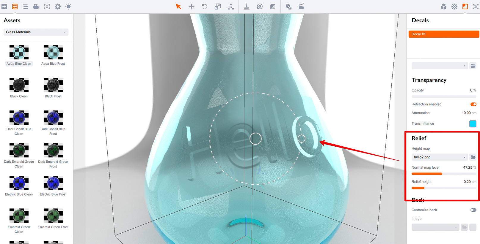 Better relief bump decal on the glass surface