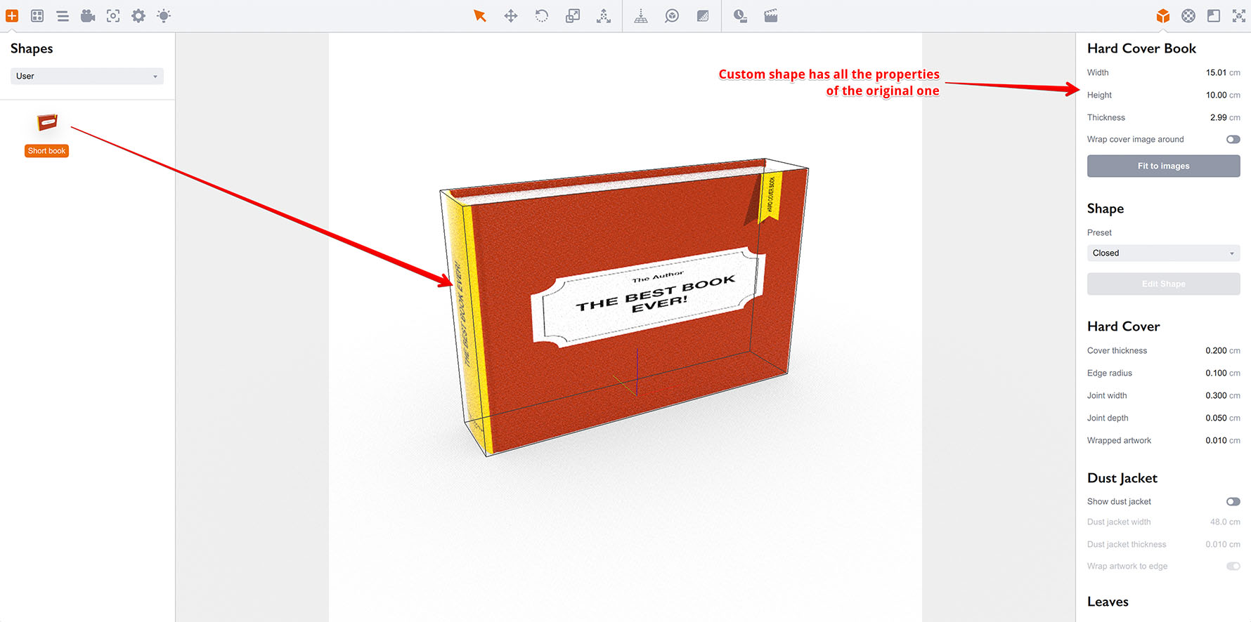 Adding custom shape from the left panel