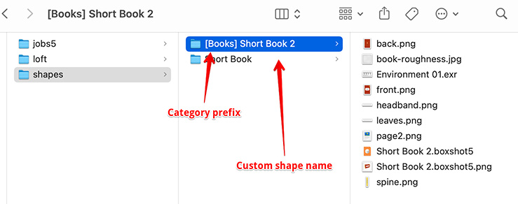 Shape is added to the books list