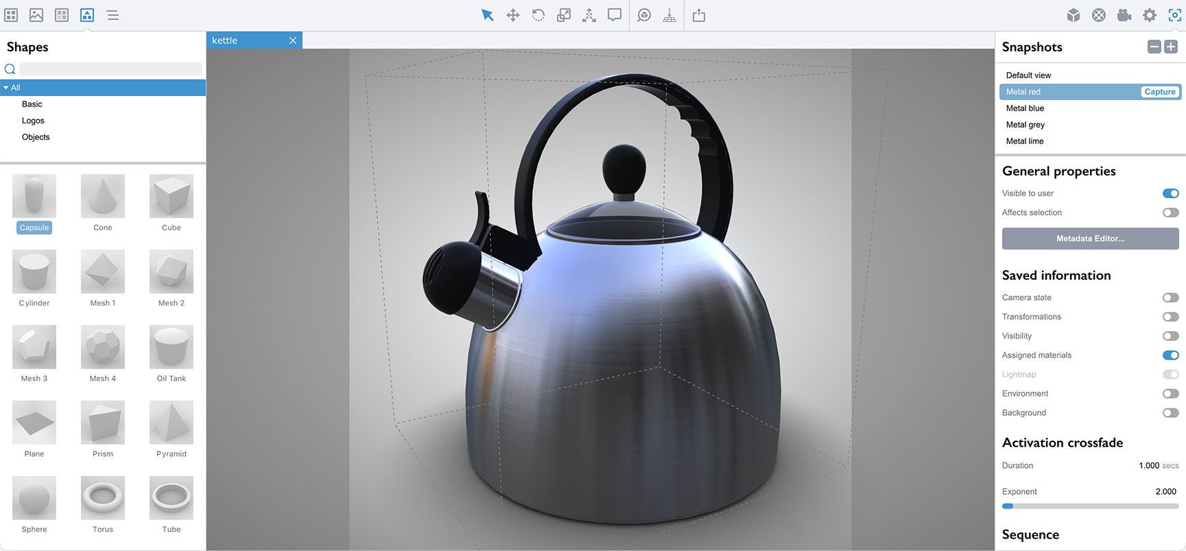 Металлический чайник, созданный в Koru