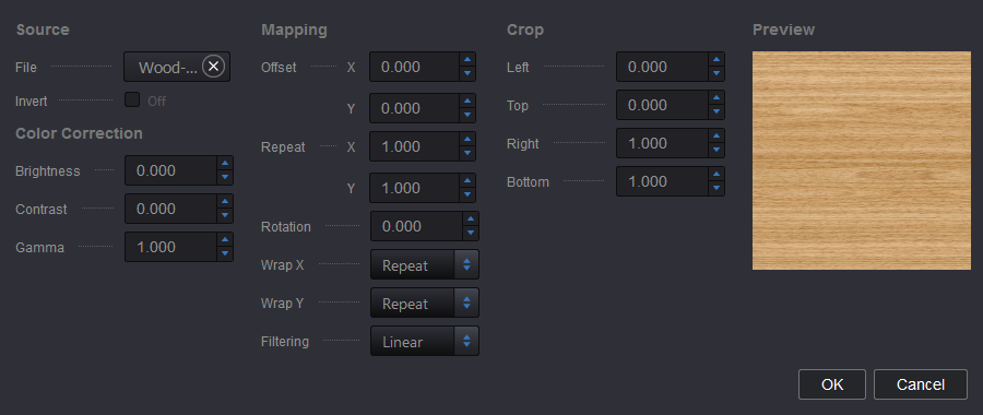 Texture editor window in Koru