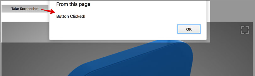 Take Screenshot button displays a message