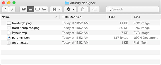 Dieline exported to file package format