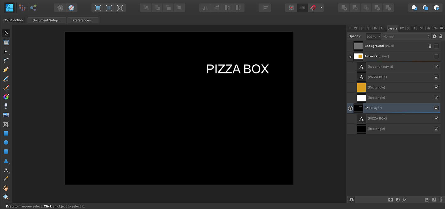 Making a foil mask in Affinity Designer