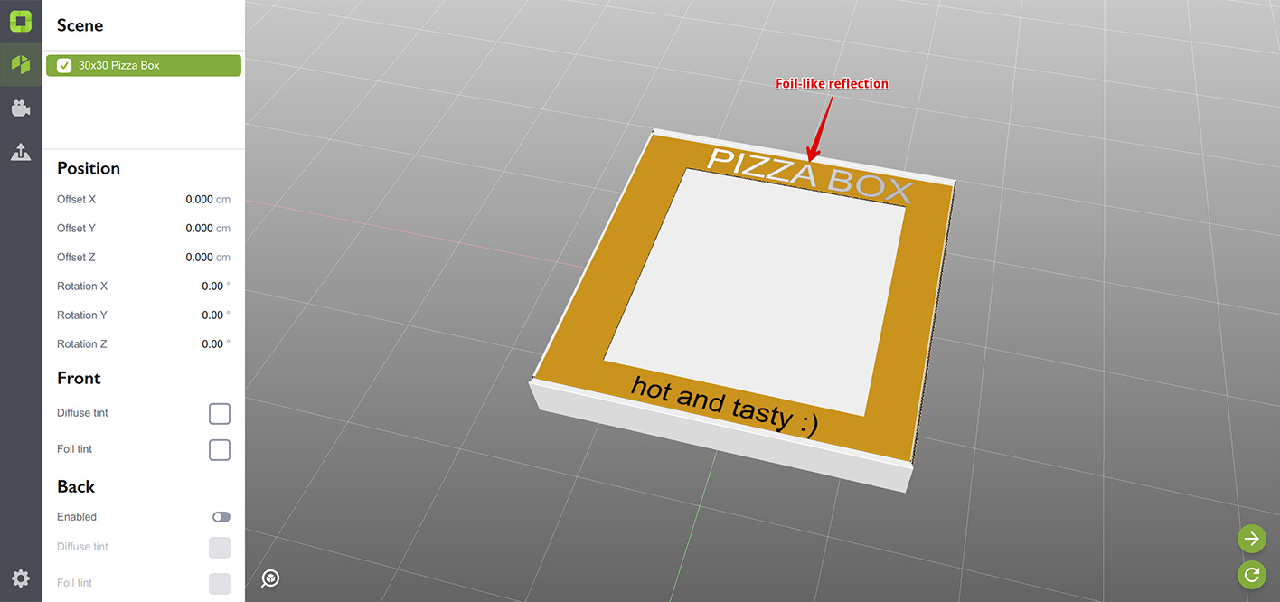 Foil is now visible in Origami