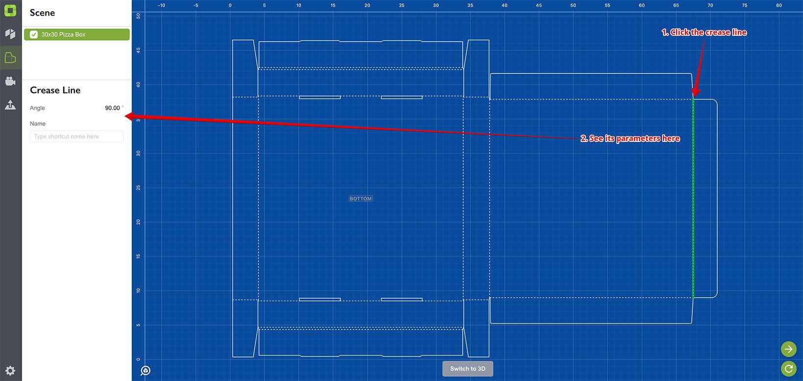 Folding angle of crease line in Origami