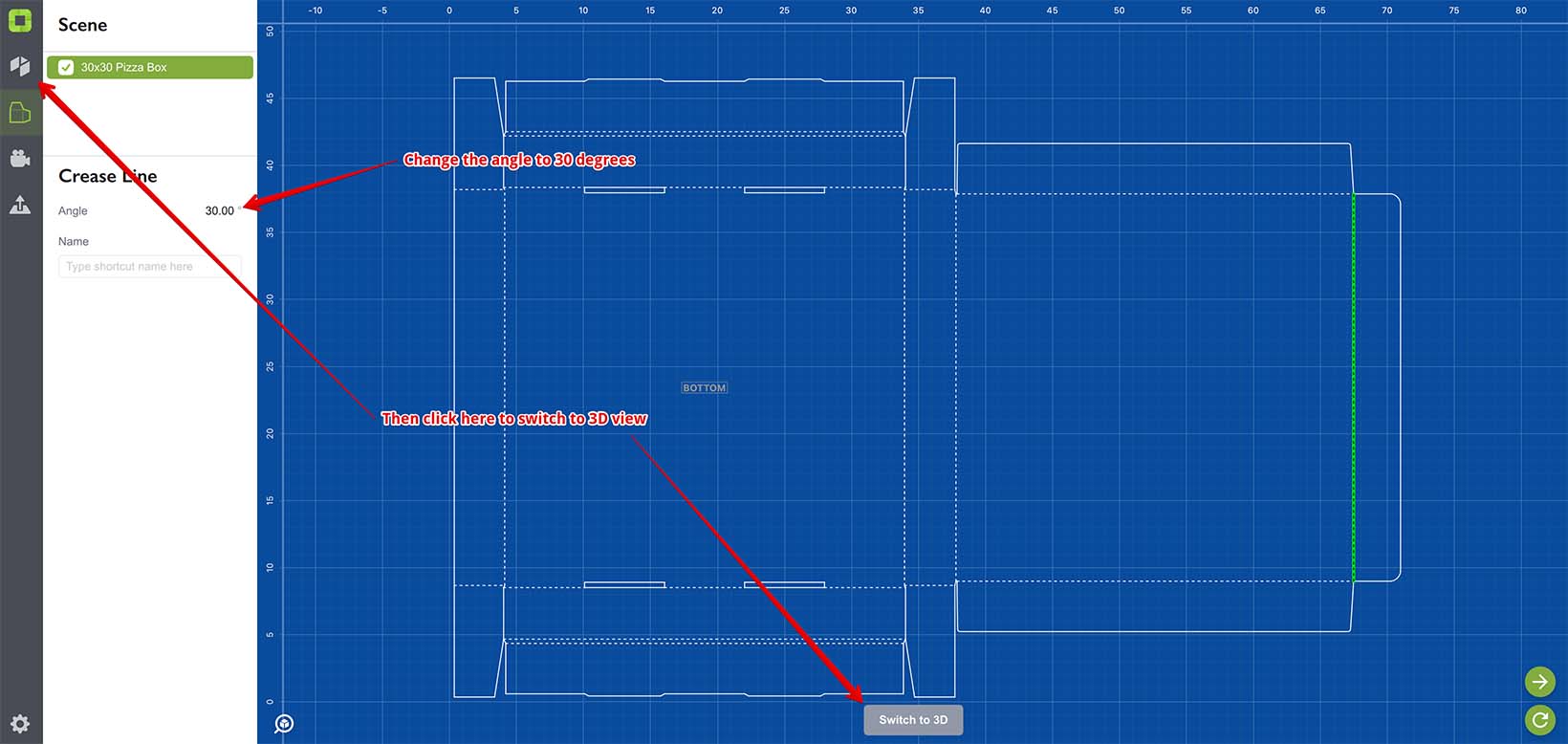 Editing folding angle in Origami