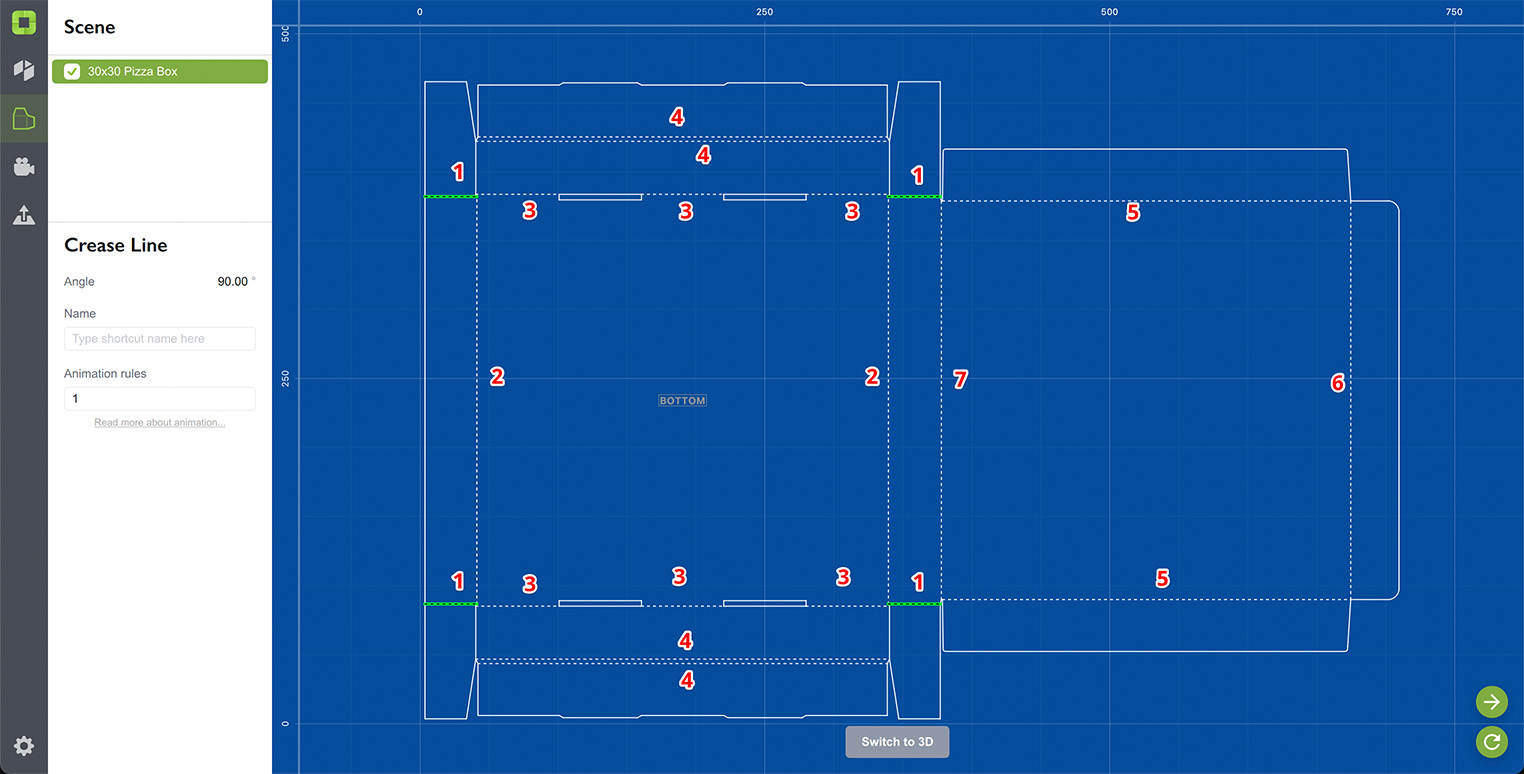 Folding order of the pizza box