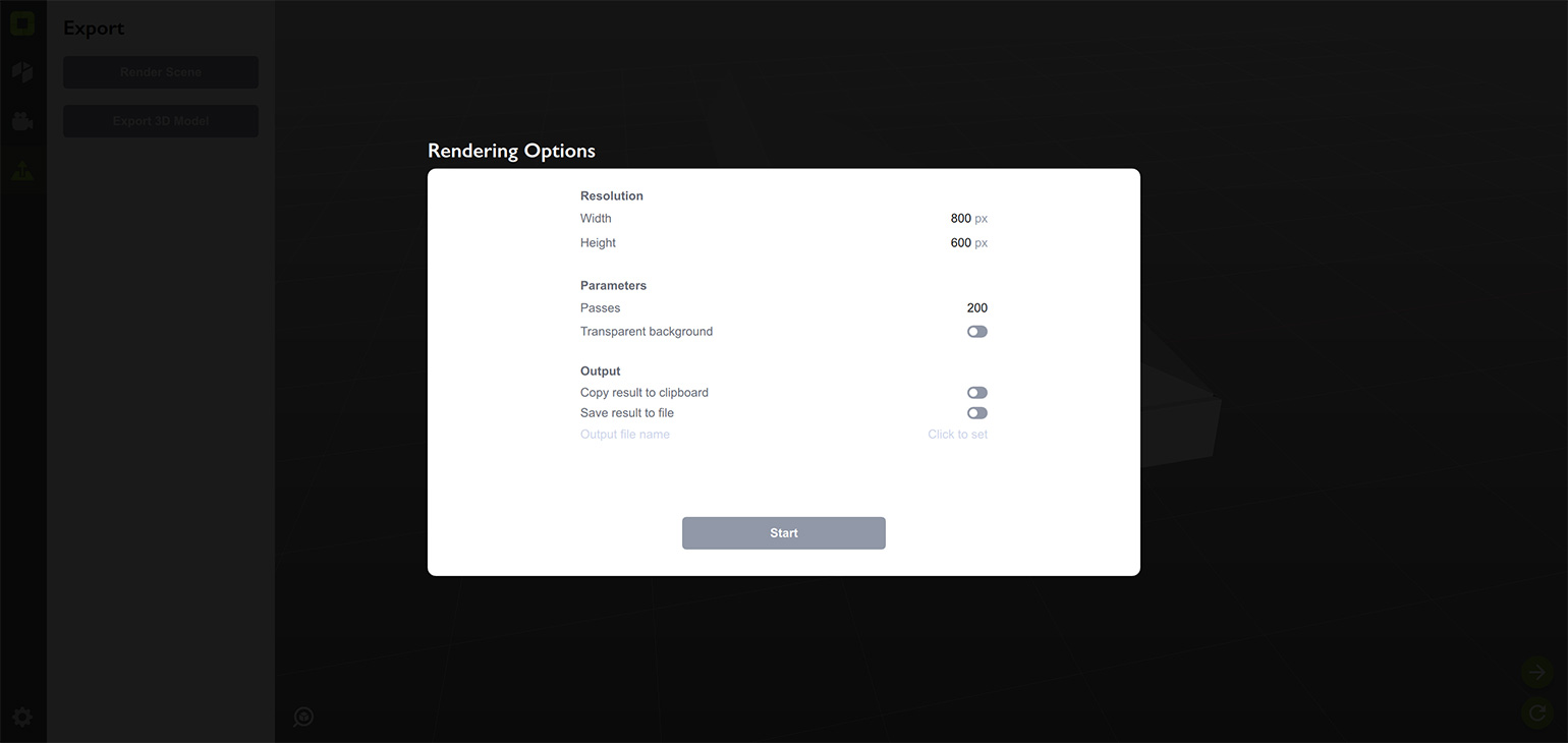 Rendering options for the built-in renderer Origami