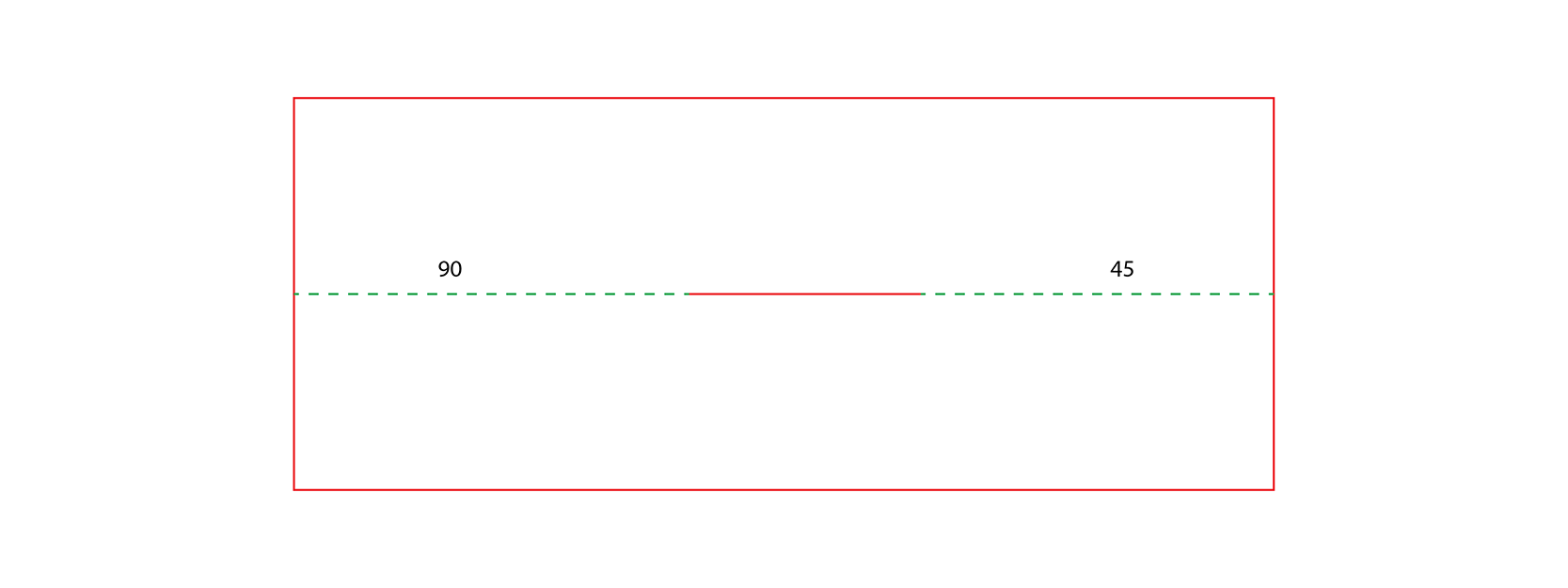 Two crease lines with different angles between the same panels