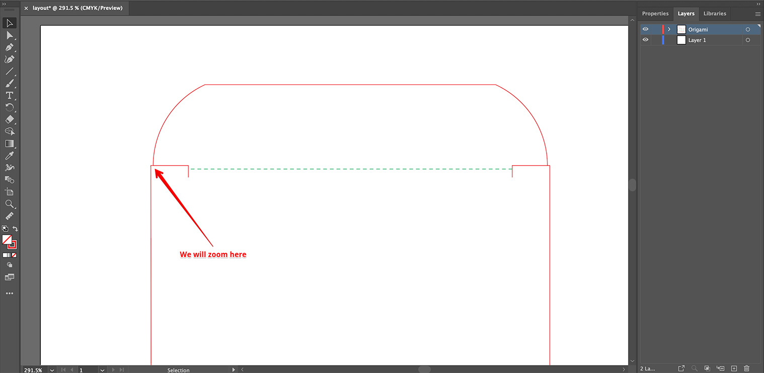 Dieline with misaligned elements in Adobe Illustrator